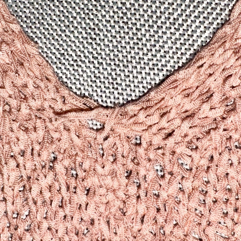 Ashaqi Blush Pink Knit Tie-Waist Bell-Sleeve Sweater - Picture 4 of 8